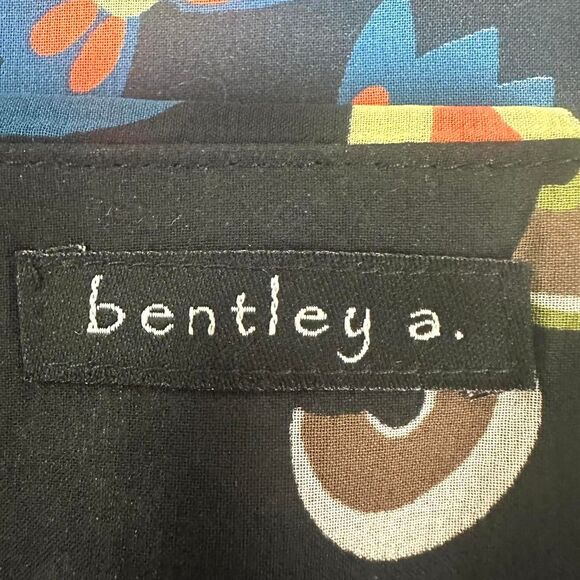 BENTLEY A. Y2K Black Multicolor Floral Midi Skirt Ruffles Womens 8 Fairy Whimsy - Picture 4 of 6